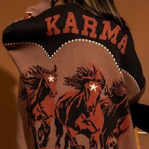 Untamed wild Mustang Dressed in Lala Cardigan